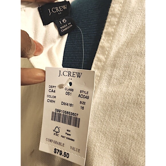 Banana Republic Factory Store White Raw Hem Denim Dress Lagan Size 16 NWT *FLAW - Picture 4 of 7